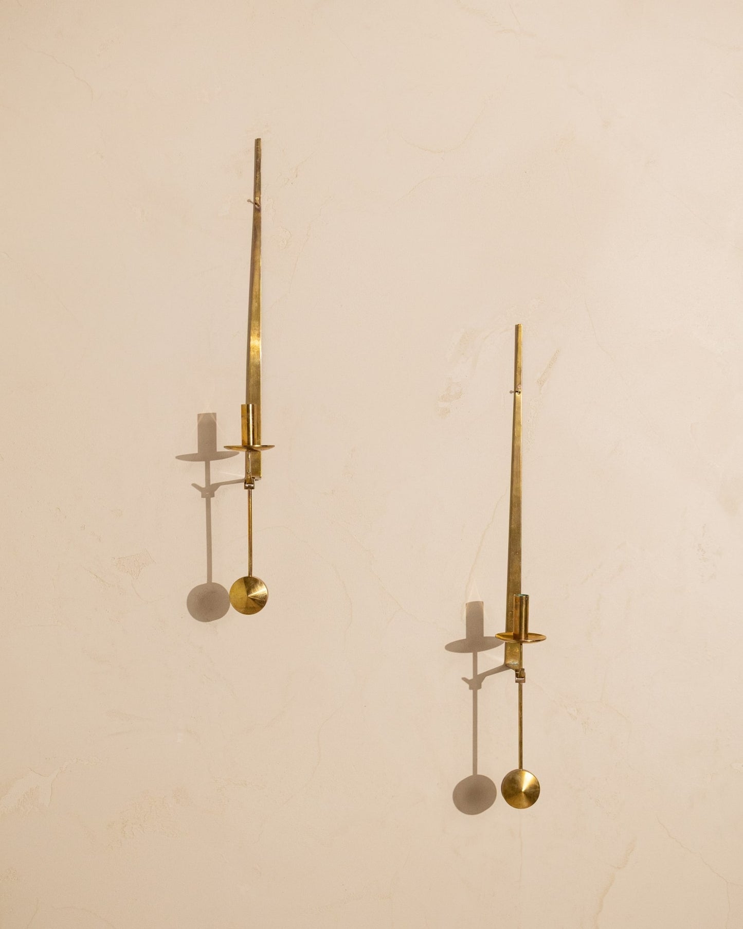Pair of 1970s Pierre Forsell Brass Wall Sconces