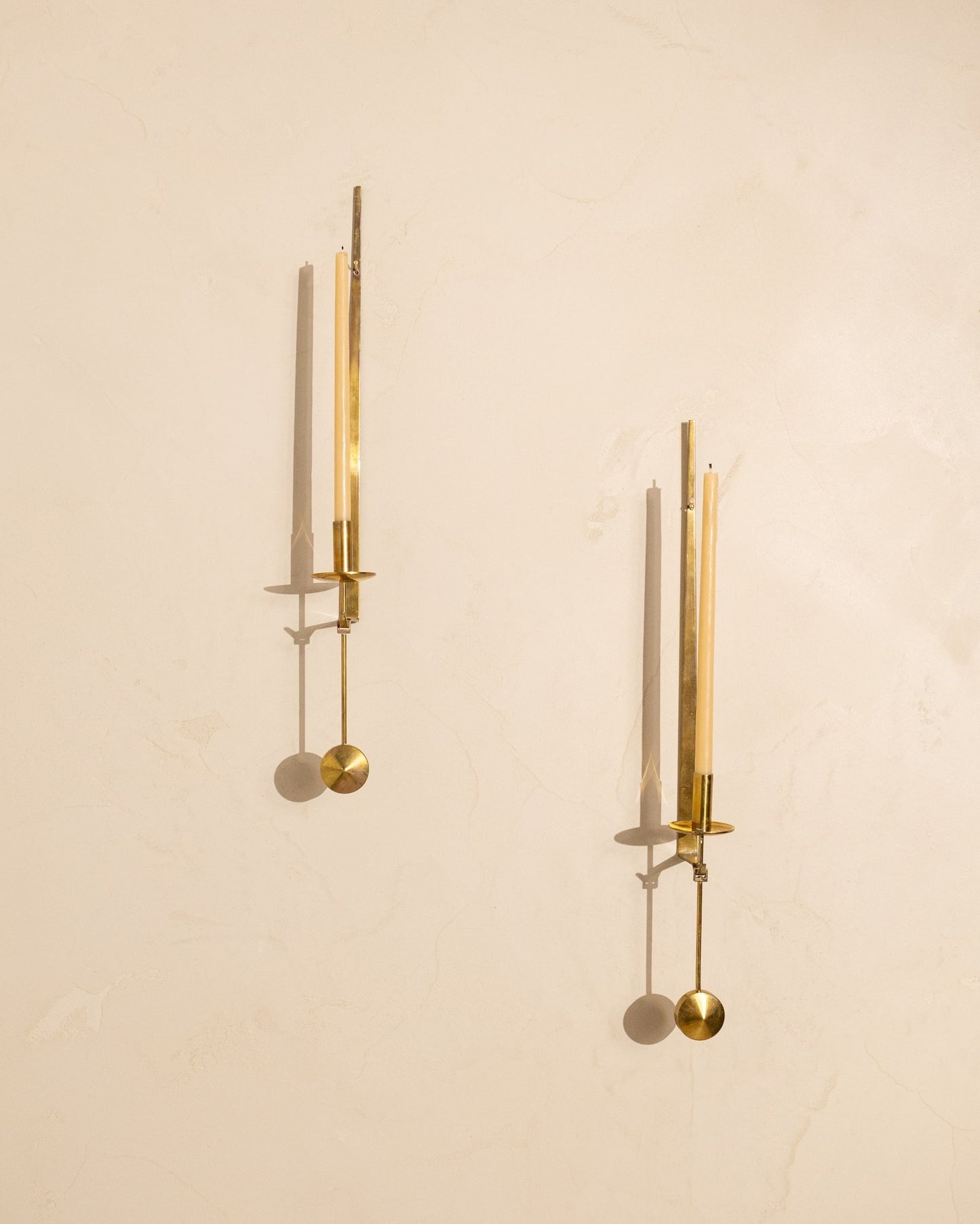 Pair of 1970s Pierre Forsell Brass Wall Sconces