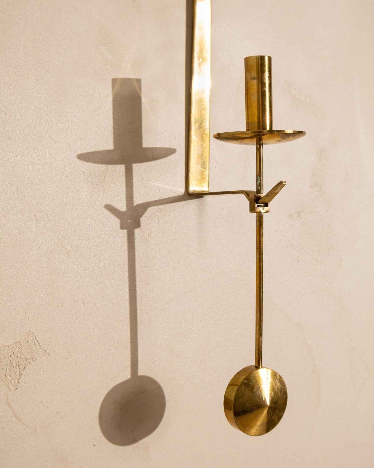 Pair of 1970s Pierre Forsell Brass Wall Sconces