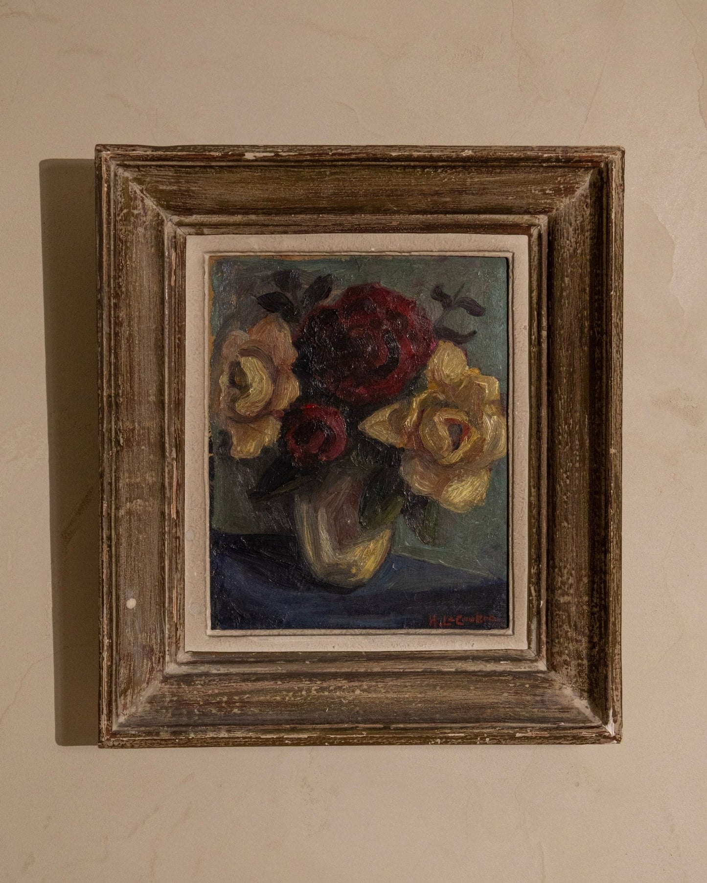 Vintage French Floral Still Life Painting