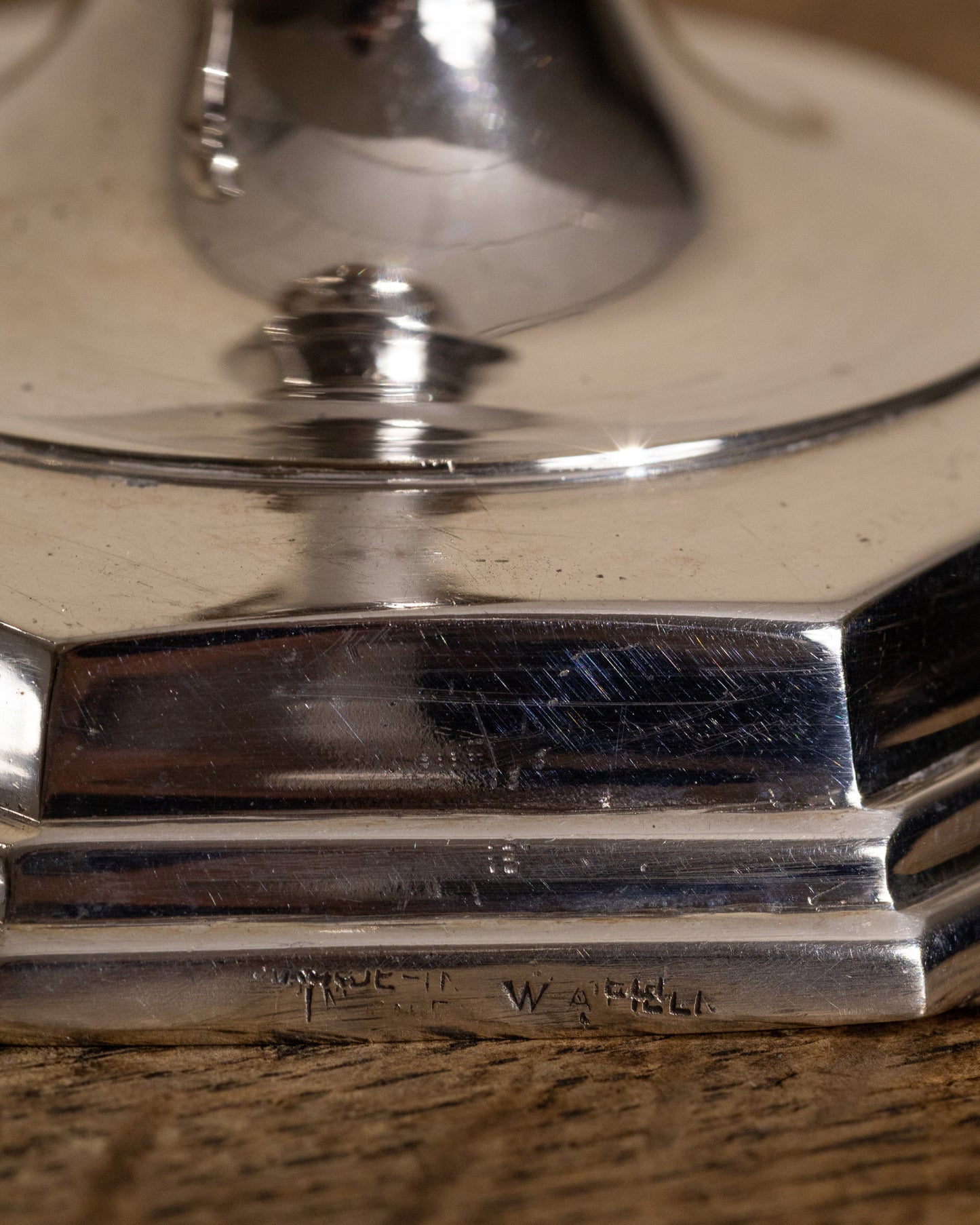 Silver-Plated Octagonal Candlesticks — Pair