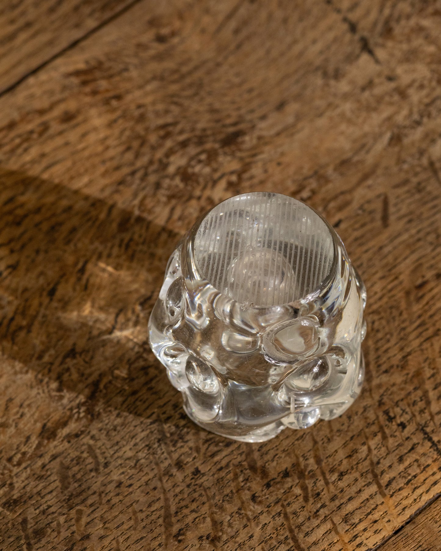 Vintage Sculptural Glass Taper Holder