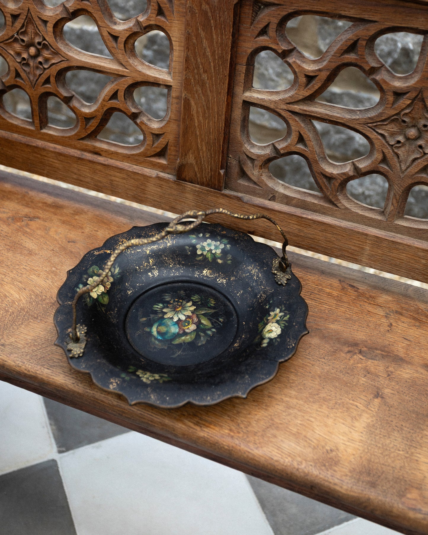 Victorian Papier-Mâché Cake Basket