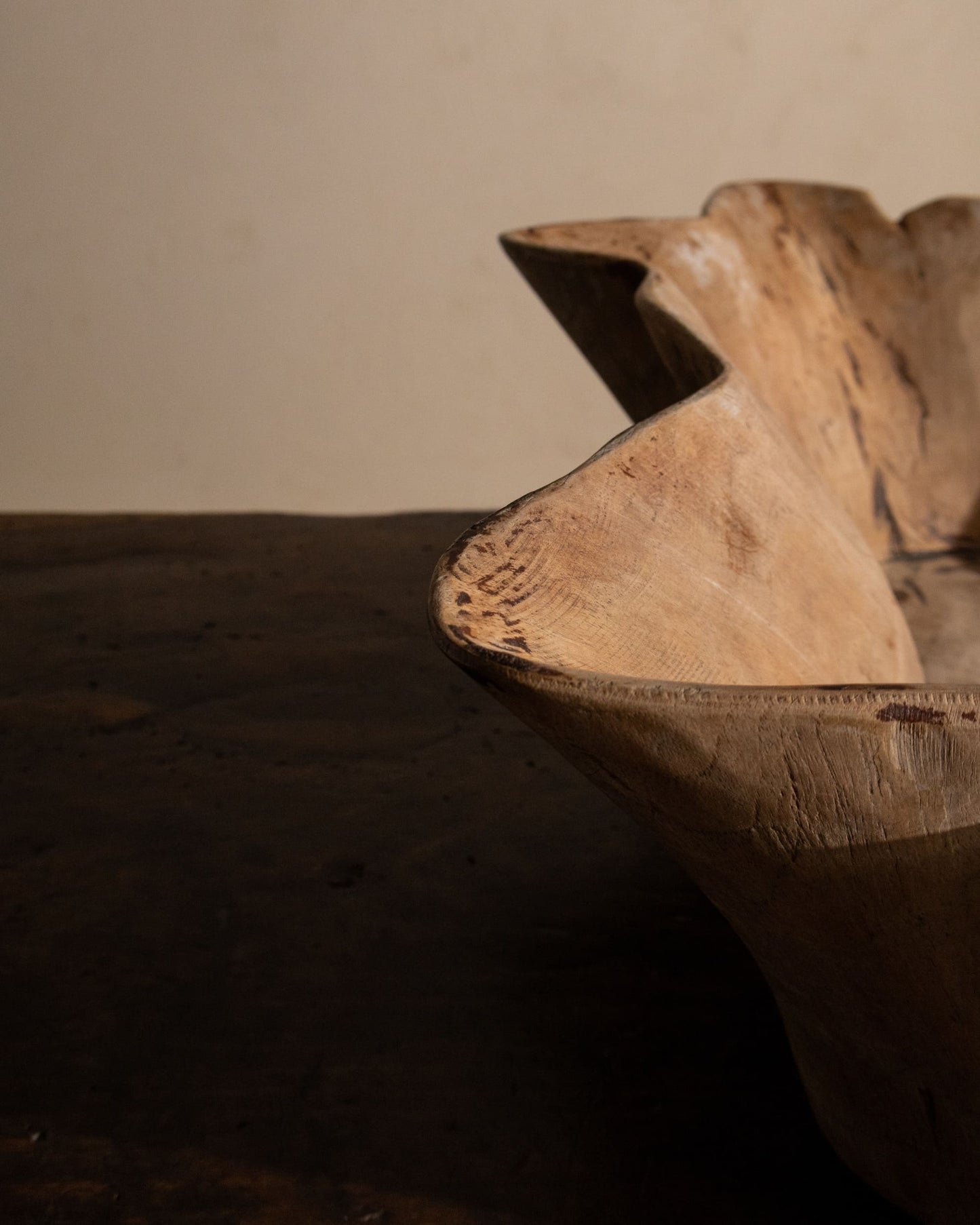 Sculptural Carved Wooden Bowl