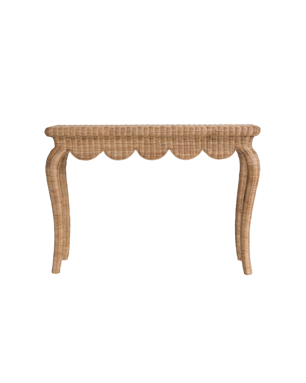 Amelia Scalloped Wicker Table