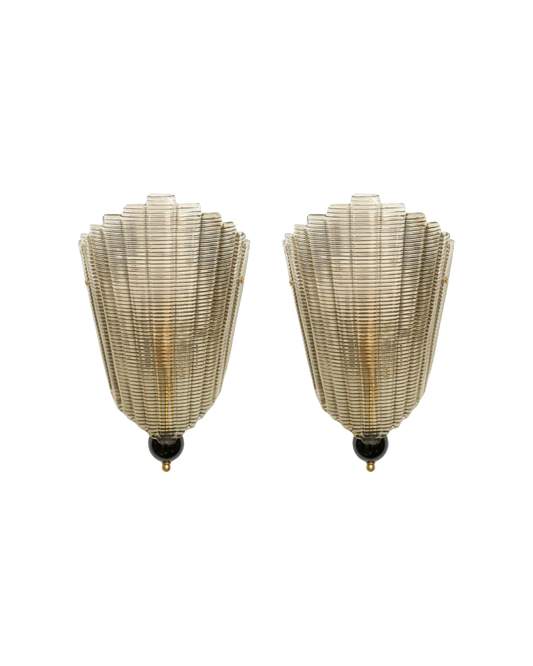Pair of Art Deco Style Murano Glass Wall Sconces
