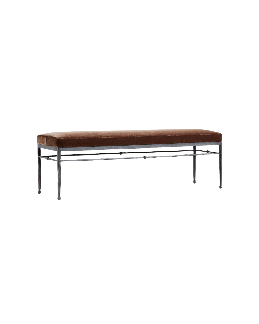 Rodin Brown Velvet Bench