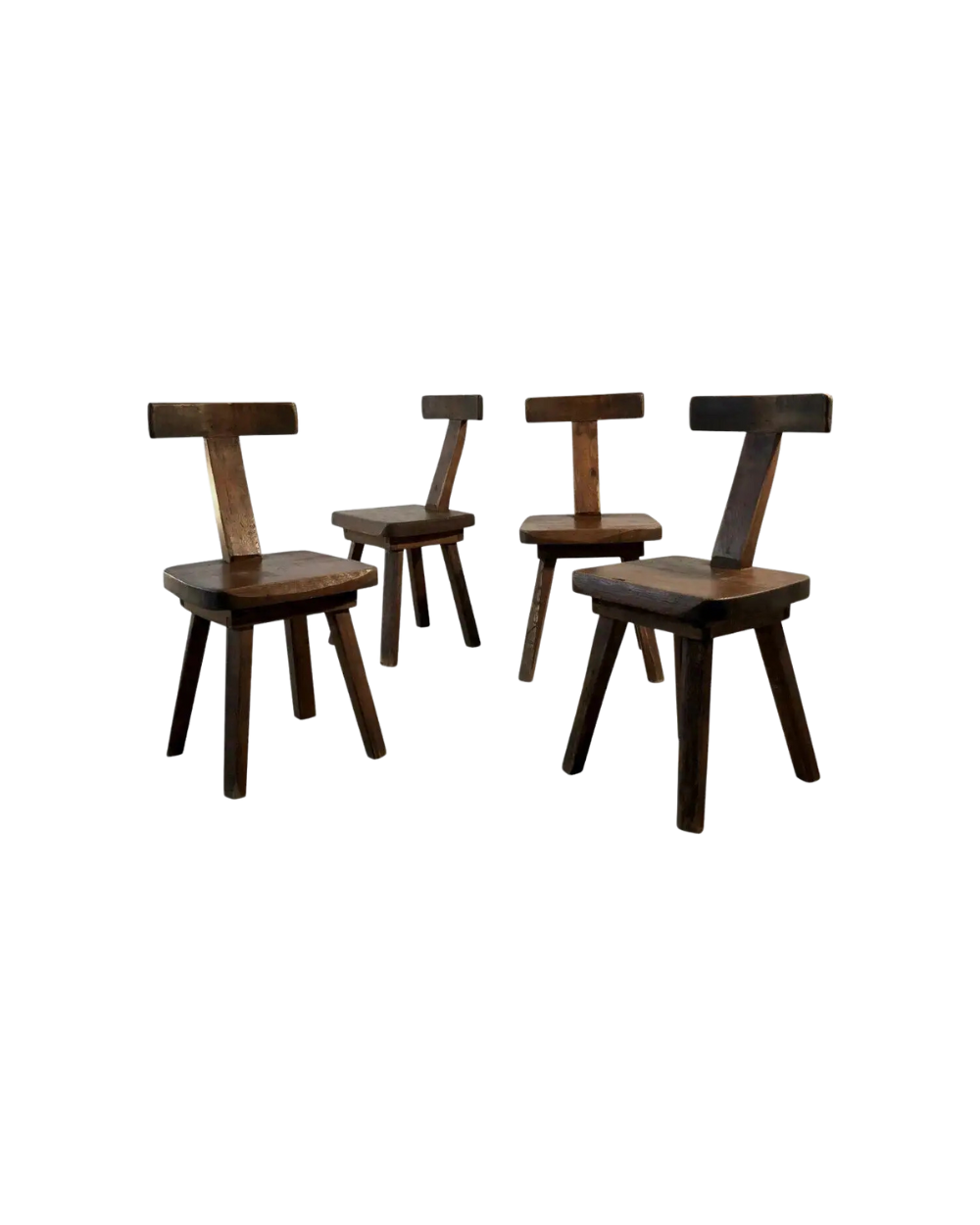 Rustic "T" Chairs, Set of 6
