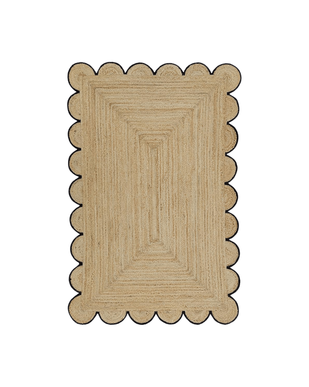 Scalloped Natural Jute Area Rug