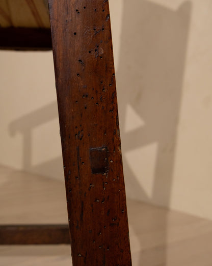 Early 19th Century Spanish Walnut Armchair with Antique French Textile
