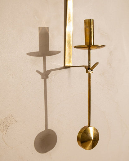 Pair of 1970s Pierre Forsell Brass Wall Sconces