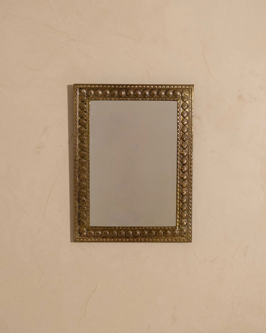 1930s Peerage England Brass Shell-Motif Mirror