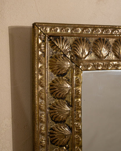 1930s Peerage England Brass Shell-Motif Mirror
