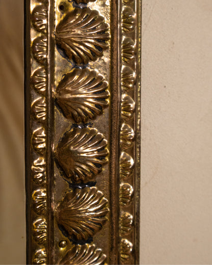 1930s Peerage England Brass Shell-Motif Mirror