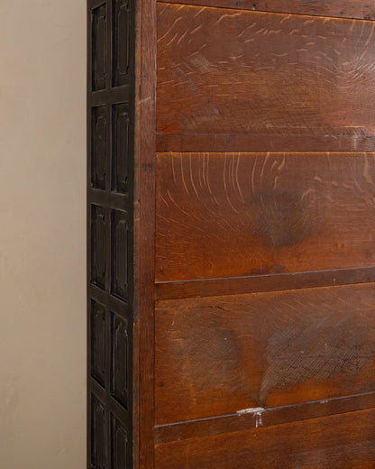 20th Century English Paneled Oak Cabinet