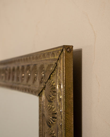 1930s Peerage England Brass Shell-Motif Mirror