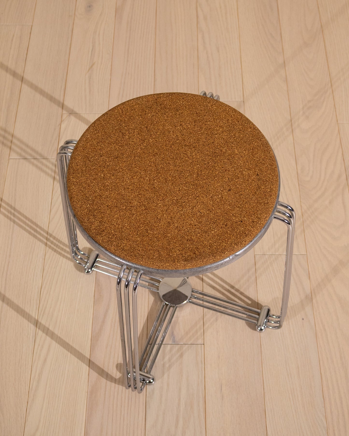 1930s English Alpax Art Deco Chrome and Cork Stool