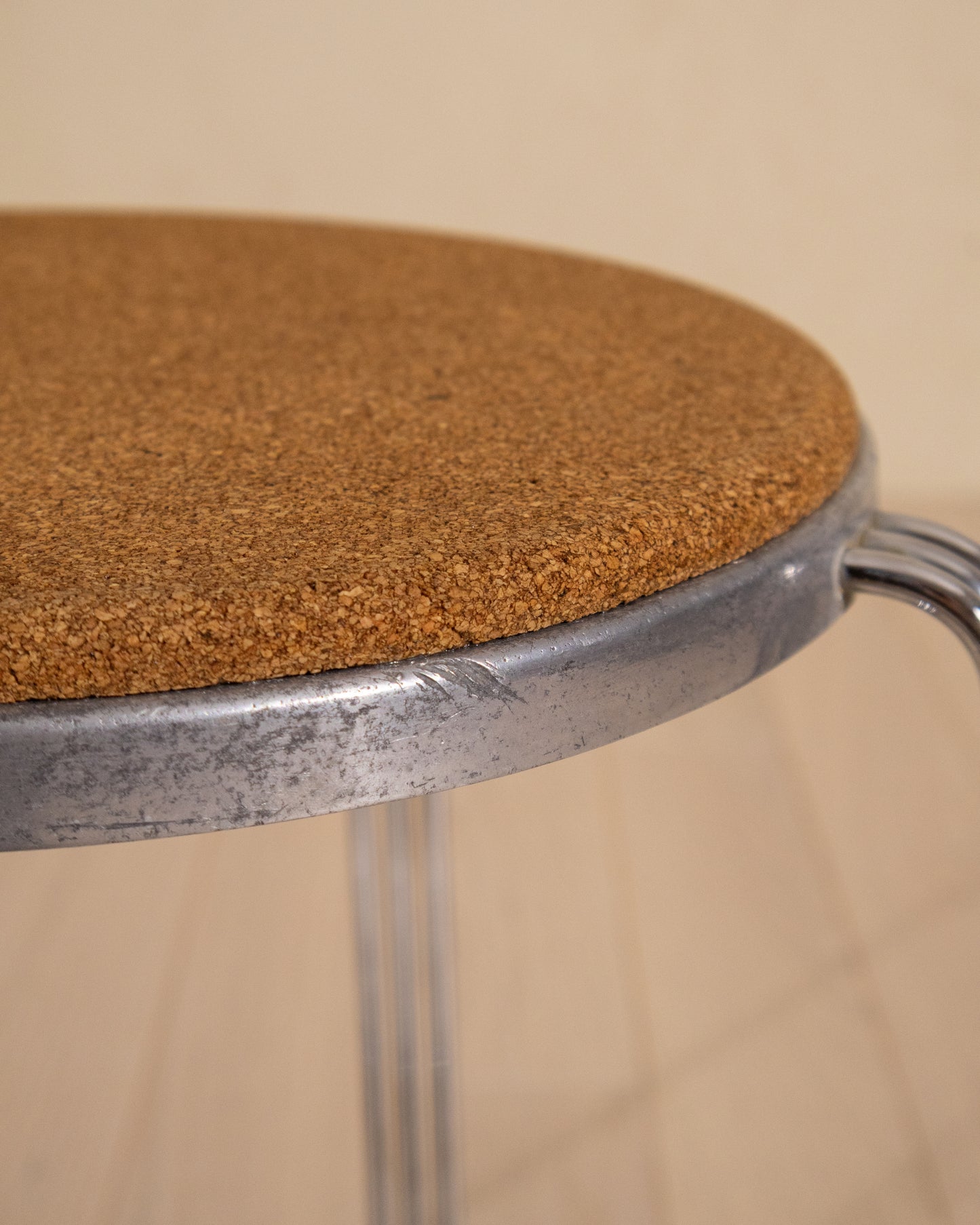 1930s English Alpax Art Deco Chrome and Cork Stool