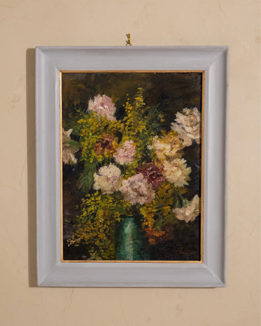 Italian Floral Still Life, Oil on Board