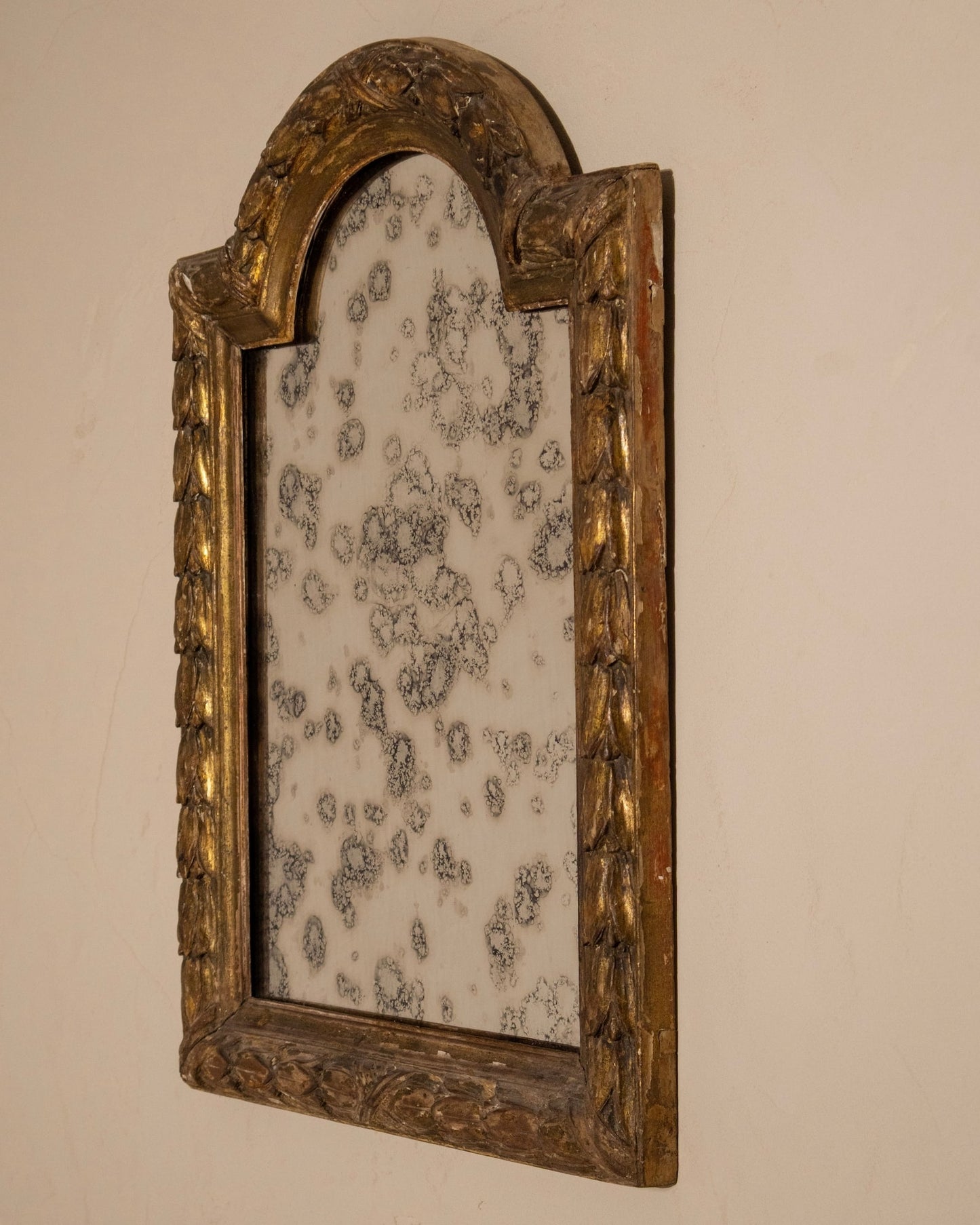 18th Century French Arched Gilt Mirror