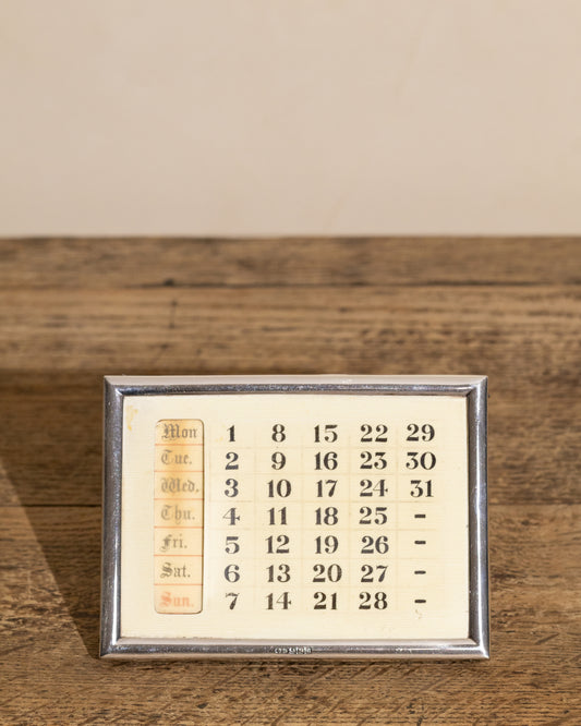 1912 Silver Perpetual Desk Calendar