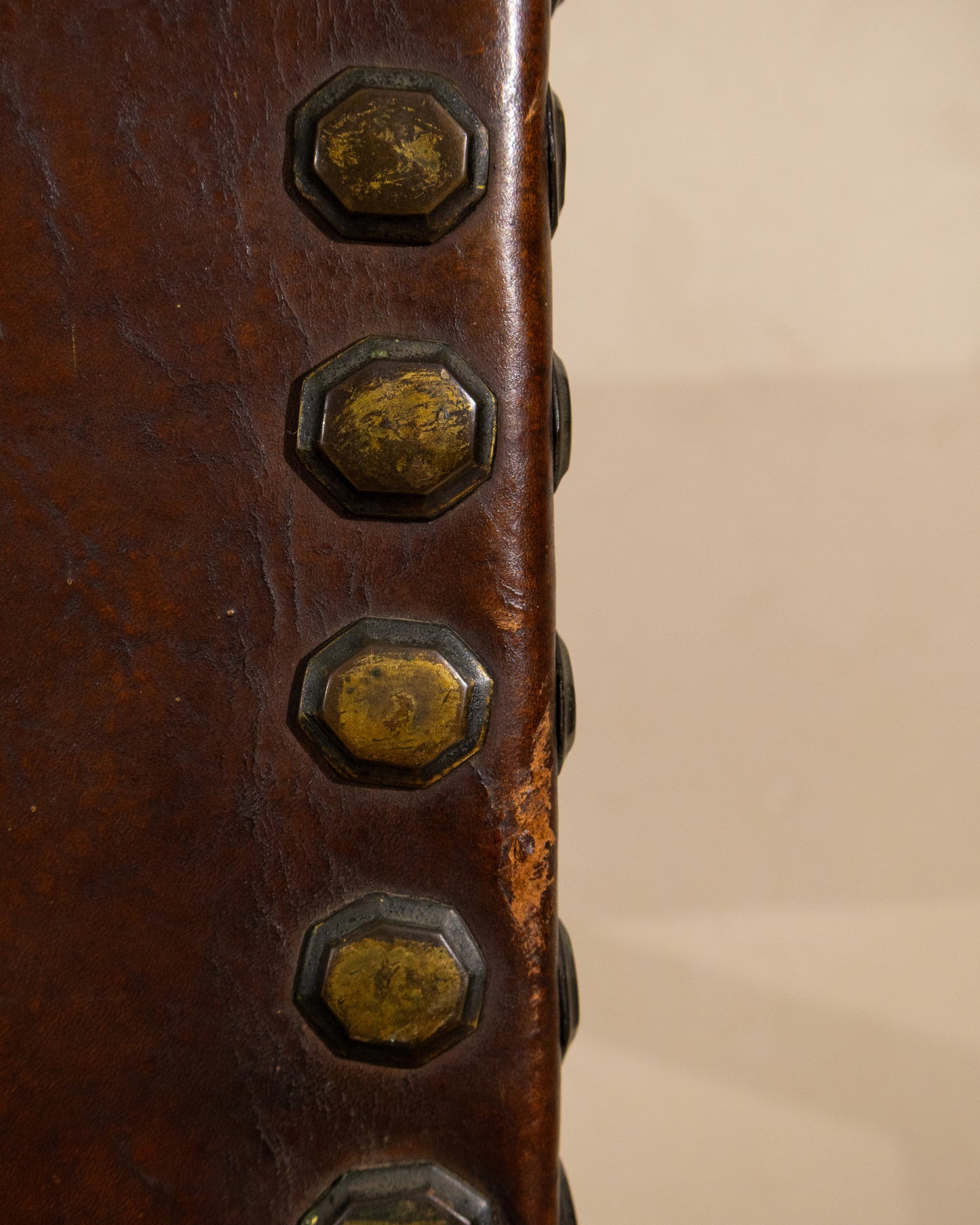 Early 19th Century Spanish Walnut Armchair with Original Leather