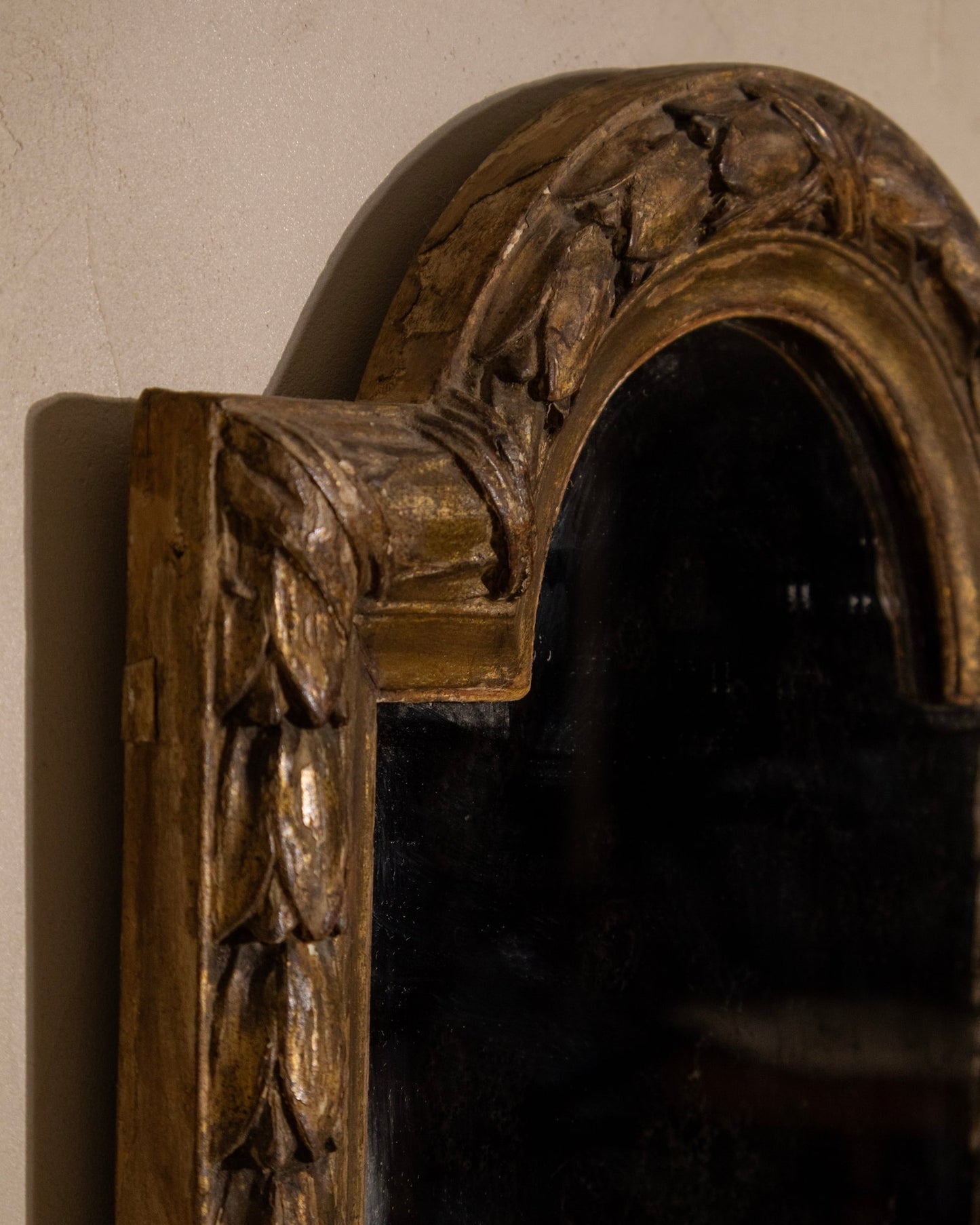 18th Century French Arched Gilt Mirror