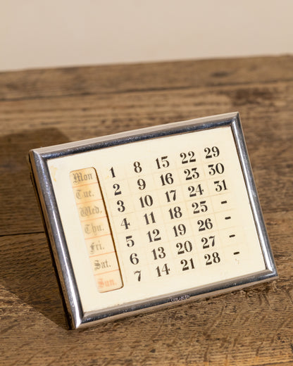1912 Silver Perpetual Desk Calendar
