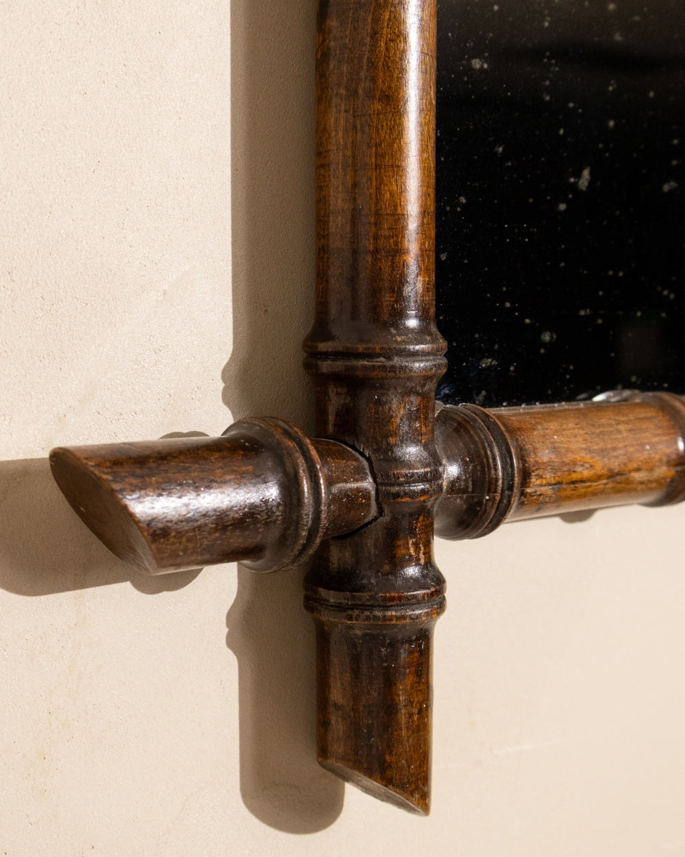 19th Century French Dark-Toned Bamboo Mirror