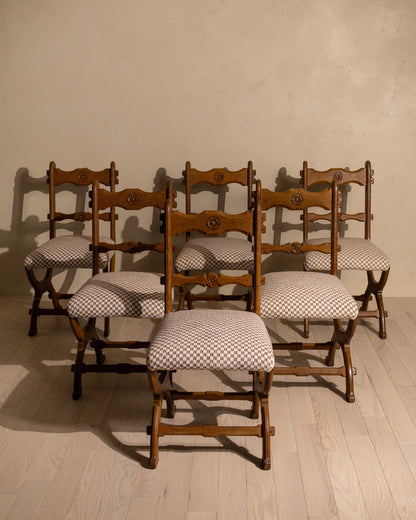 Set of Six Pugin–Style Dining Chairs