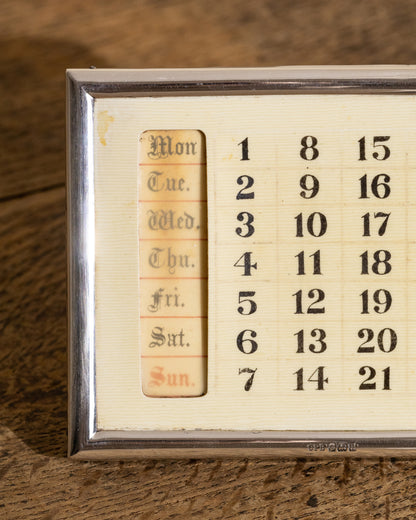 1912 Silver Perpetual Desk Calendar