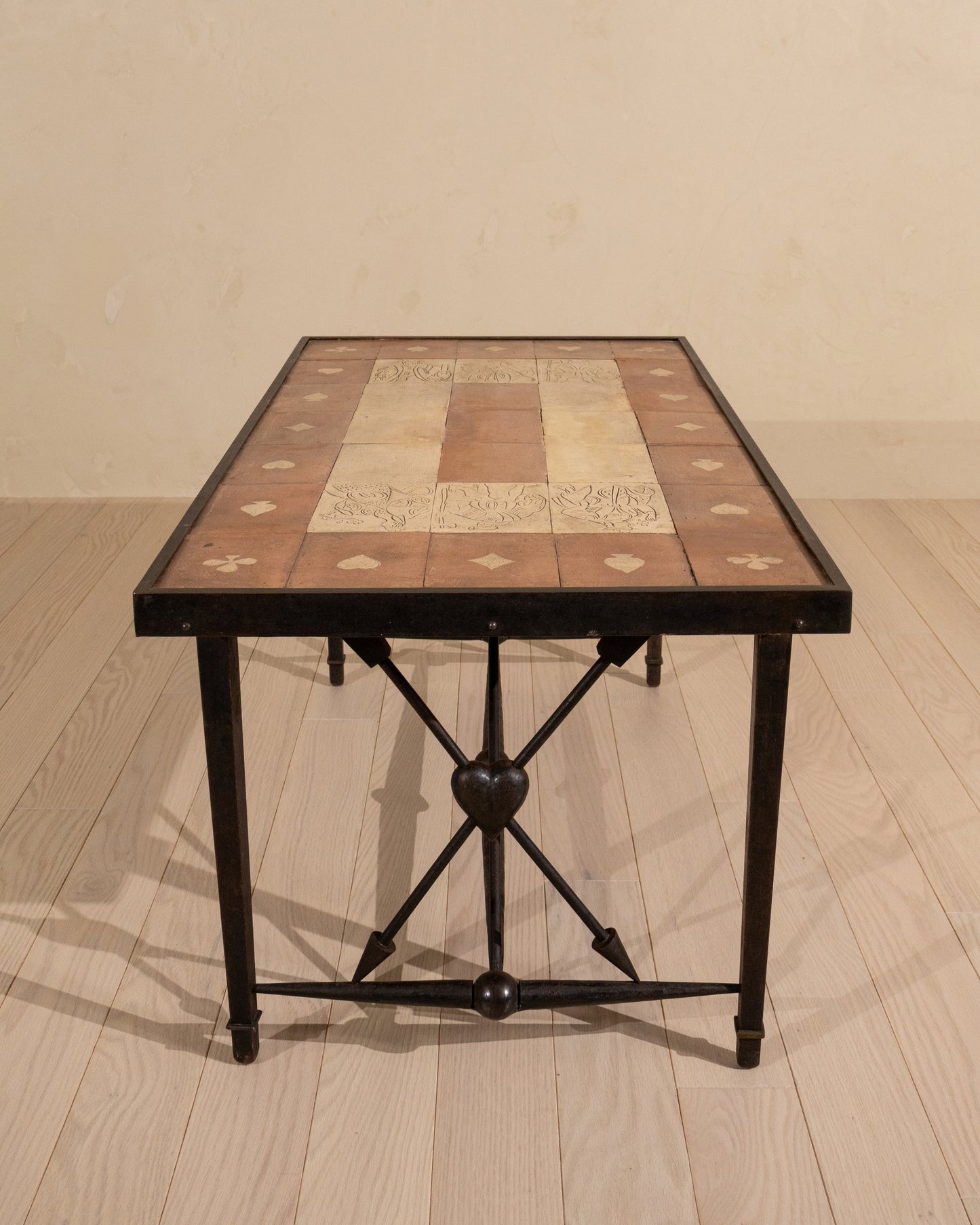 1940s French Wrought Iron Coffee Table in the Style of André Arbus