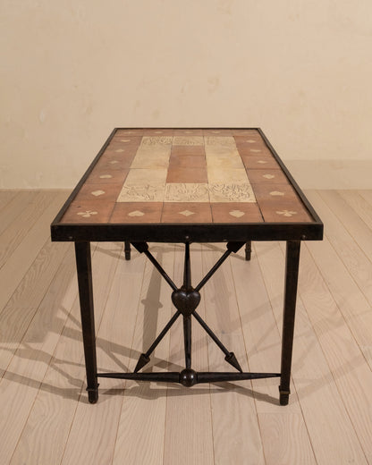 1940s French Wrought Iron Coffee Table in the Style of André Arbus