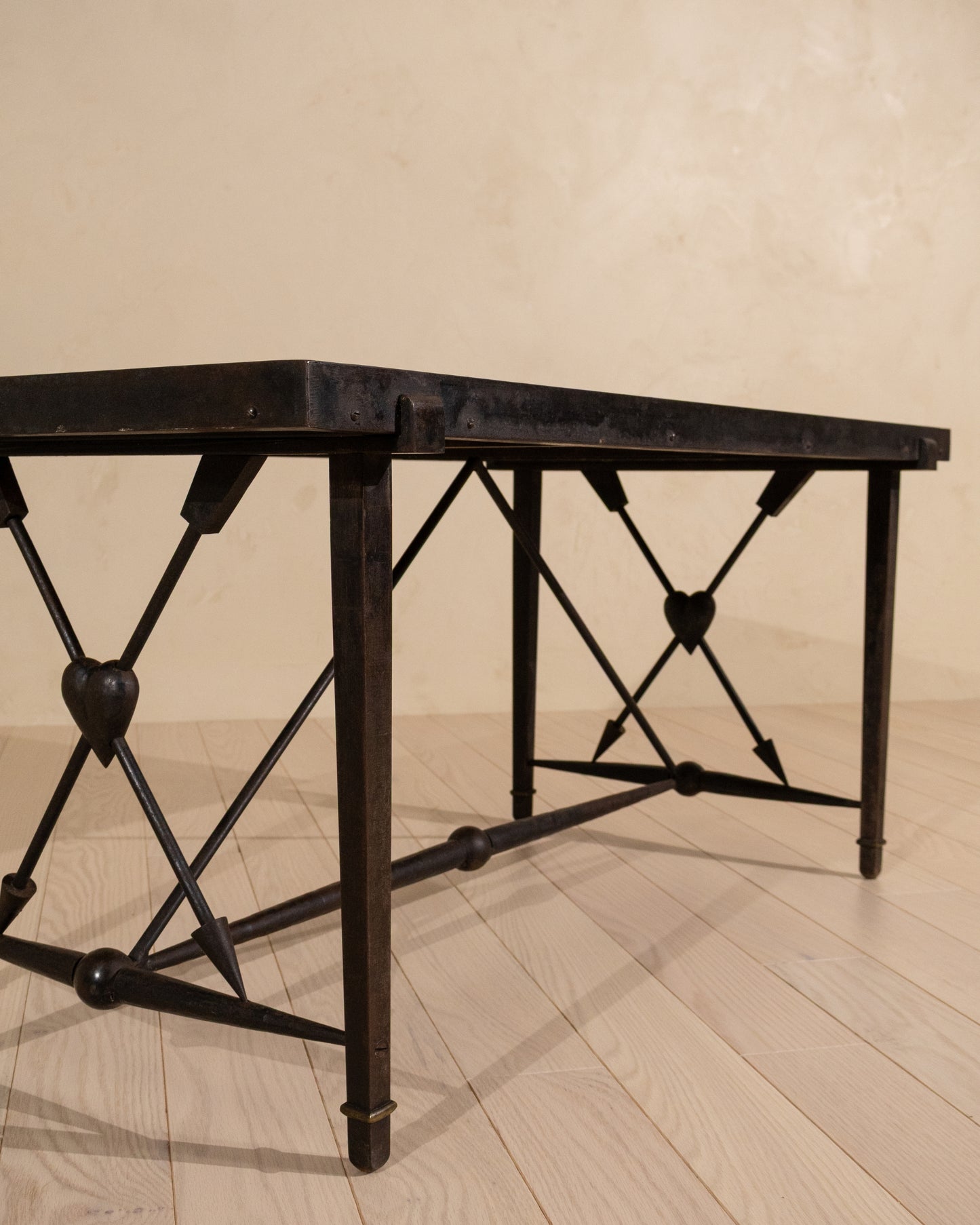 1940s French Wrought Iron Coffee Table in the Style of André Arbus