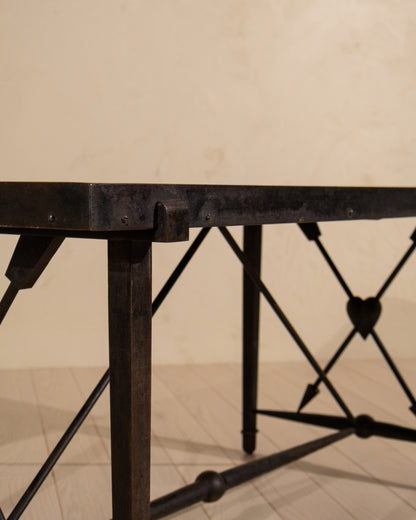 1940s French Wrought Iron Coffee Table in the Style of André Arbus