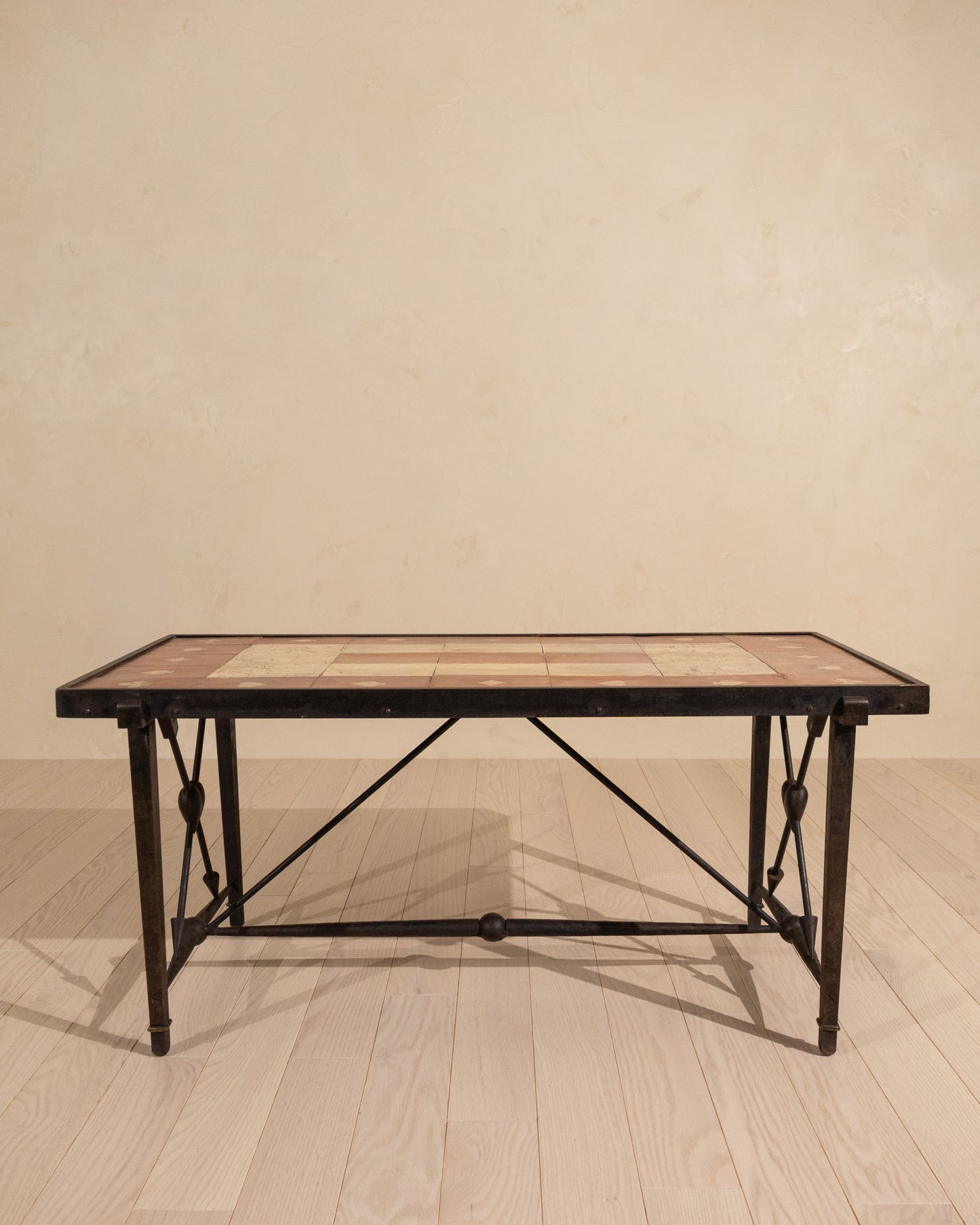 1940s French Wrought Iron Coffee Table in the Style of André Arbus
