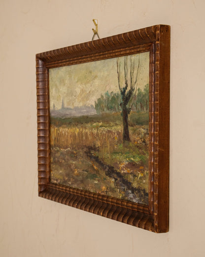 Vintage Impressionist Landscape Painting