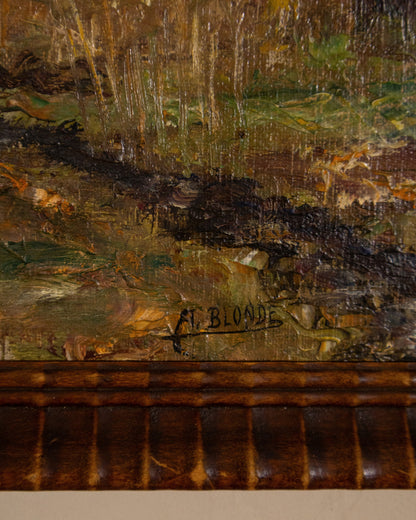Vintage Impressionist Landscape Painting