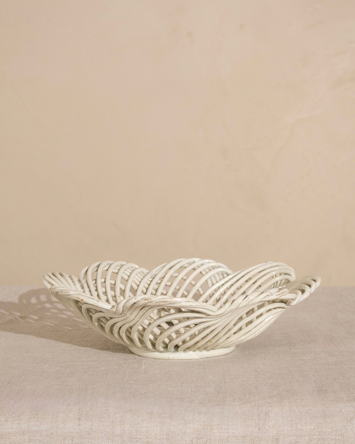 Vintage Italian Woven Ceramic Bowl