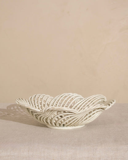 Vintage Italian Woven Ceramic Bowl