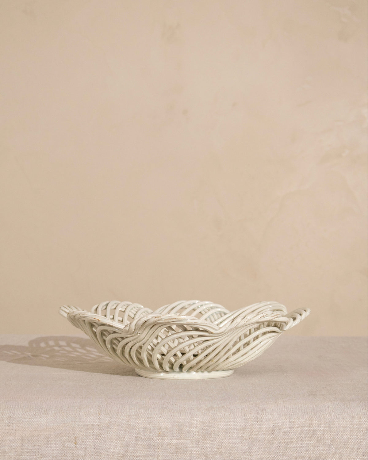 Vintage Italian Woven Ceramic Bowl