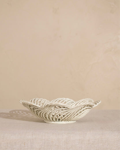 Vintage Italian Woven Ceramic Bowl