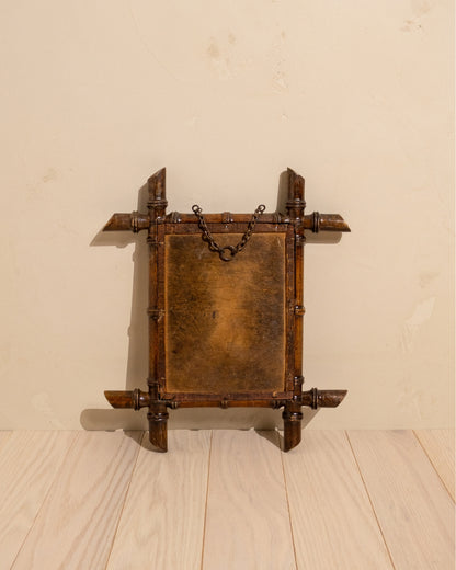 19th Century French Dark-Toned Bamboo Mirror