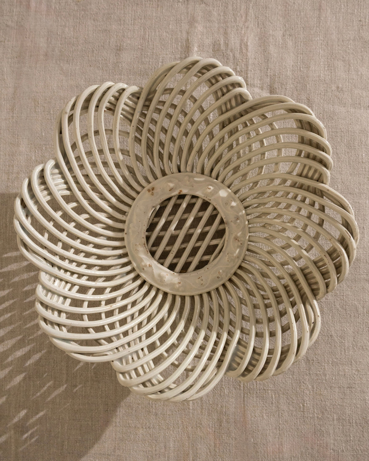 Vintage Italian Woven Ceramic Bowl