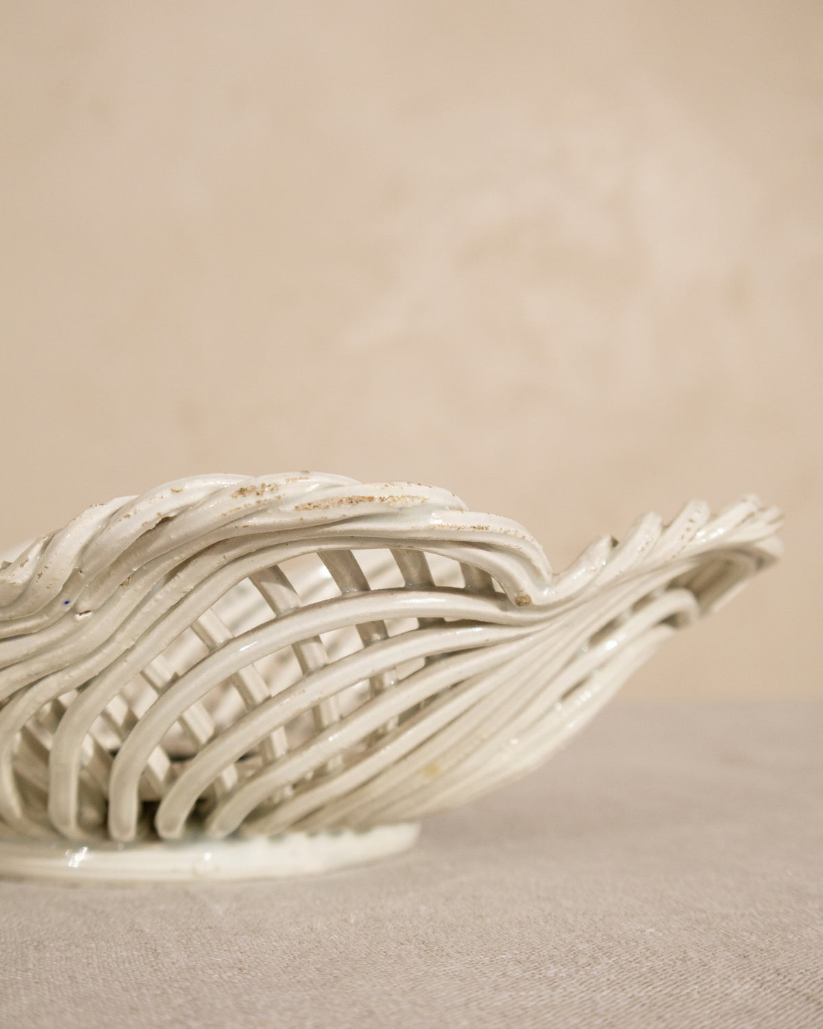 Vintage Italian Woven Ceramic Bowl