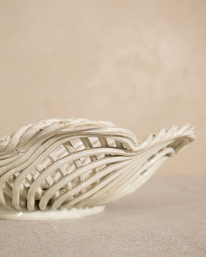 Vintage Italian Woven Ceramic Bowl