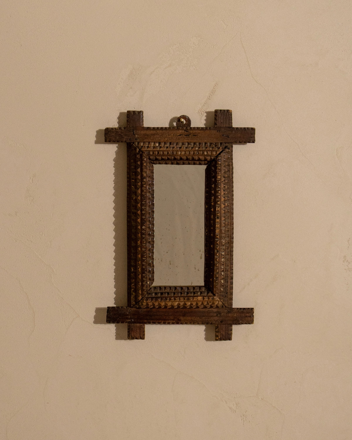Antique Tramp Art Mirror