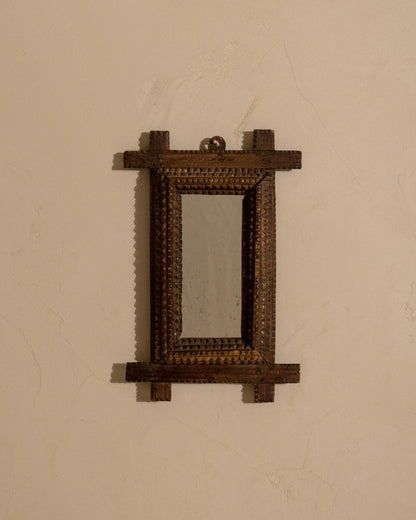 Antique Tramp Art Mirror