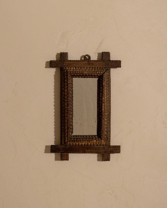 Antique Tramp Art Mirror