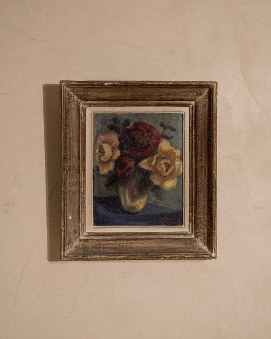 Vintage French Floral Still Life Painting